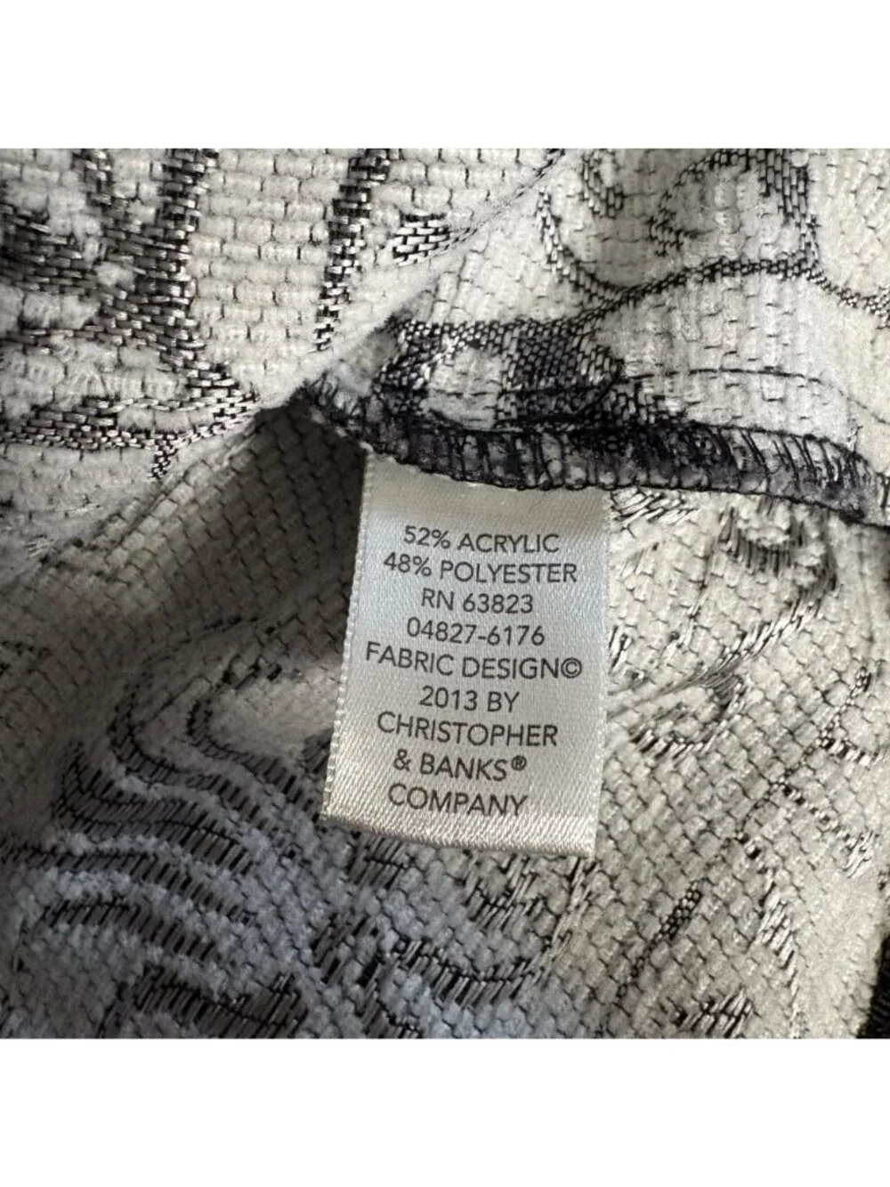 Christopher and Banks Jacket Womens Sz Medium Black Gray White Gradient Zippered